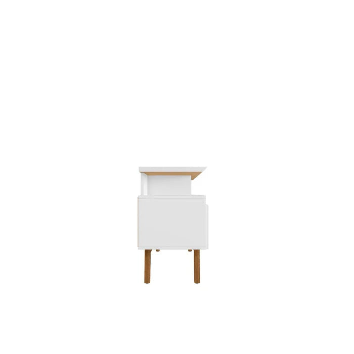 White Flemming TV Stand for TVs up to 70" Crafted from Solid and Engineered Wood