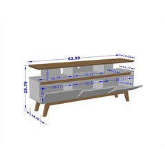 White Flemming TV Stand for TVs up to 70" Crafted from Solid and Engineered Wood