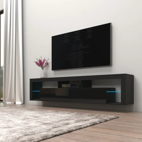 Floating Milano TV Stand for TVs up to 90" Clean Lined Rectangular Silhouette