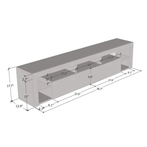 Floating Milano TV Stand for TVs up to 90" Clean Lined Rectangular Silhouette