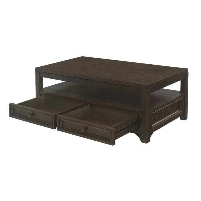Lift-Top Coffee Table with Storage Solid Wood Perfect for Organize