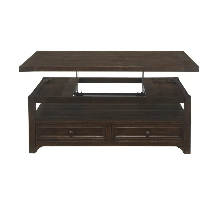 Lift-Top Coffee Table with Storage Solid Wood Perfect for Organize