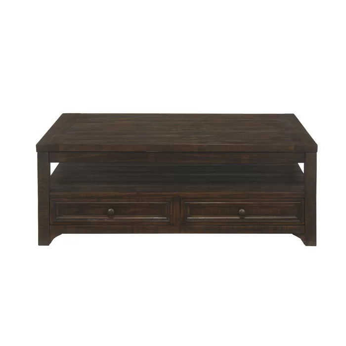 Lift-Top Coffee Table with Storage Solid Wood Perfect for Organize