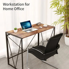 Folding Computer Desk 39 Inch Foldable Working Writing Study Desk For Home Office Modern Simply Style