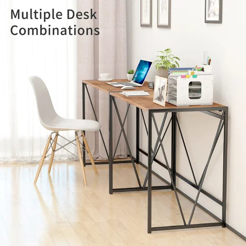 Folding Computer Desk 39 Inch Foldable Working Writing Study Desk For Home Office Modern Simply Style