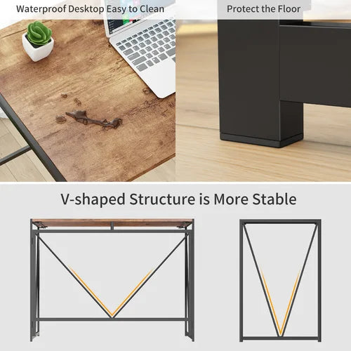Folding Computer Desk 39 Inch Foldable Working Writing Study Desk For Home Office Modern Simply Style