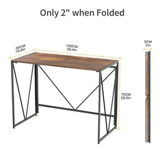 Folding Computer Desk 39 Inch Foldable Working Writing Study Desk For Home Office Modern Simply Style