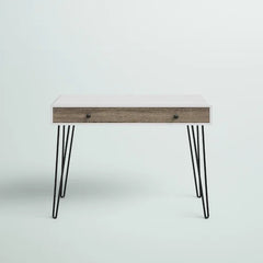 Folkston Desk Built from Engineered Wood Metal Hairpin Style Legs