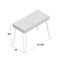 Folkston Desk Built from Engineered Wood Metal Hairpin Style Legs