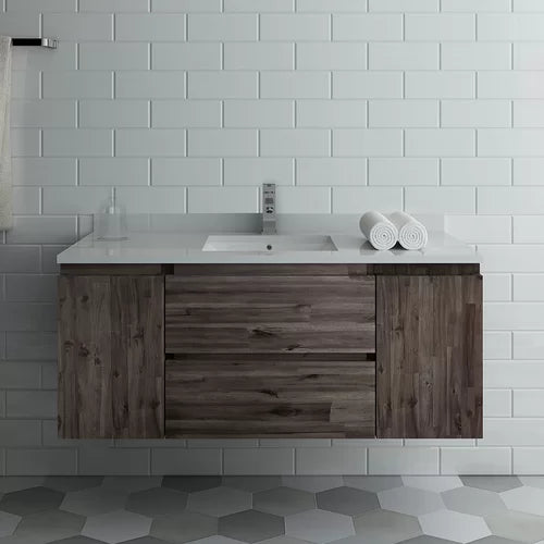 Wall Hung 47" Single Bathroom Vanity Base Only Single Hole Faucet Mount