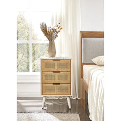 Forsythe 28'' Tall 3 - Drawer Solid Wood Nightstand in White