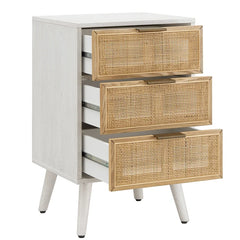 Forsythe 28'' Tall 3 - Drawer Solid Wood Nightstand in White
