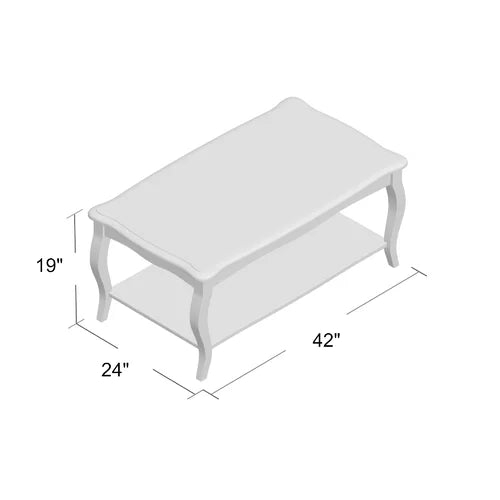 Francoise Solid Wood Coffee Table with Storage Perfect For Living Room