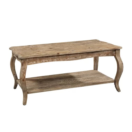 Francoise Solid Wood Coffee Table with Storage Perfect For Living Room