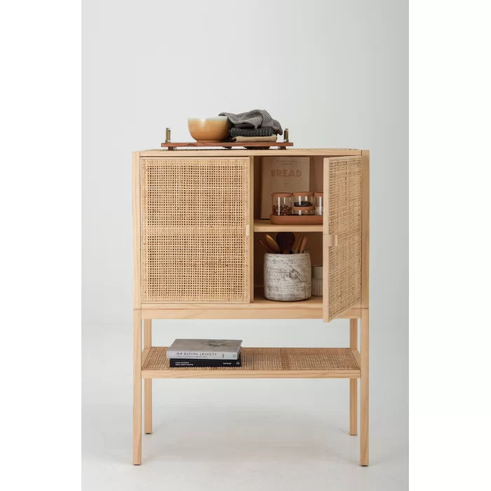 Natural Franke 48'' Tall 2 - Door Accent Cabinet Transitional Boho-Inspired