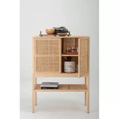 Natural Franke 48'' Tall 2 - Door Accent Cabinet Transitional Boho-Inspired