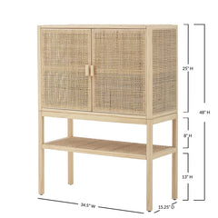 Natural Franke 48'' Tall 2 - Door Accent Cabinet Transitional Boho-Inspired