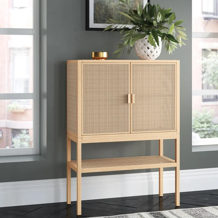 Natural Franke 48'' Tall 2 - Door Accent Cabinet Transitional Boho-Inspired