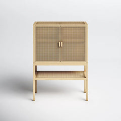 Natural Franke 48'' Tall 2 - Door Accent Cabinet Transitional Boho-Inspired