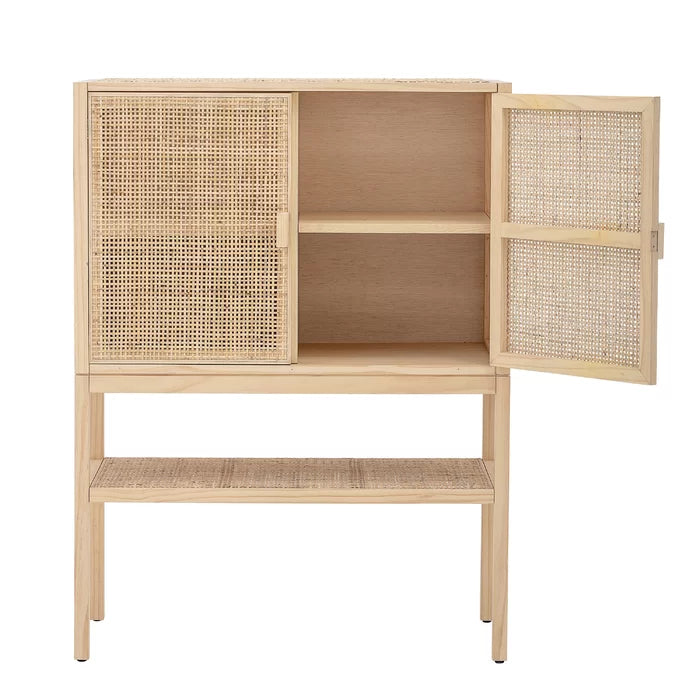 Natural Franke 48'' Tall 2 - Door Accent Cabinet Transitional Boho-Inspired