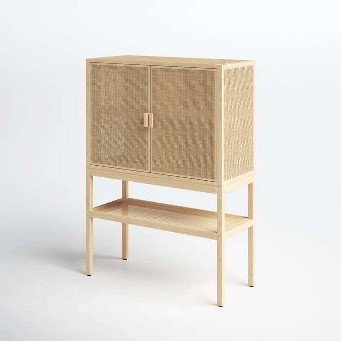 Natural Franke 48'' Tall 2 - Door Accent Cabinet Transitional Boho-Inspired