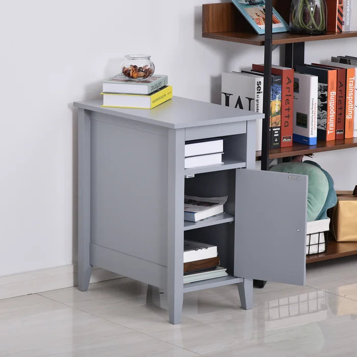 Franta 25.25'' Tall Nightstand in Gray Modern Elegant Nightstand