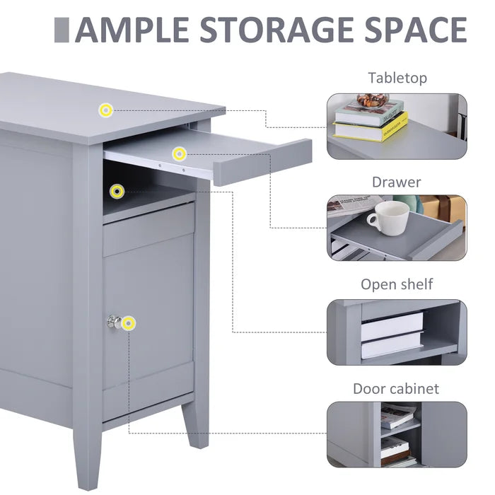 Franta 25.25'' Tall Nightstand in Gray Modern Elegant Nightstand