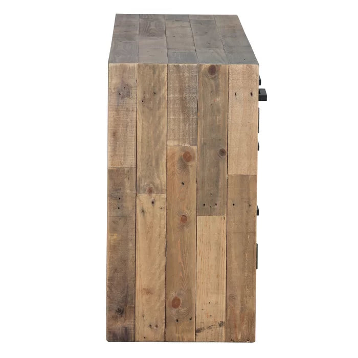 Natural Frederickson 63'' Wide 3 Drawer Pine Solid Wood Sideboard