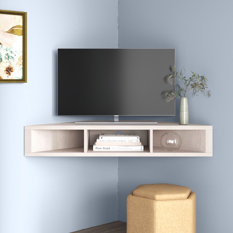 White Oak TV Stand for TVs up to 50" Perfect Place for your TV, Media Player, and Small Decor Items This Floating TV Stand