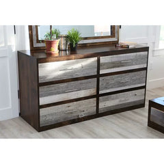 Frese 6 Drawer 60'' W Solid Wood Double Dresser with Mirror