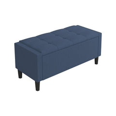 Upholstered Flip Top Storage Bench Easy Assemble Foam Padded Button Tufted Top