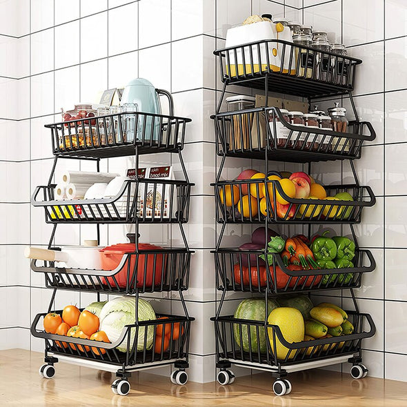 Fruit Vegetable Produce Metal Storage Bin For Kitchen Pantry Bathroom Garage