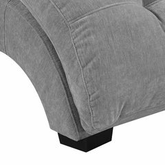 Fuhr Tufted Armless Chaise Lounge Granite Plush Microfiber Fabric