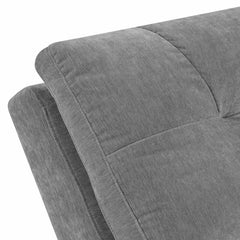 Fuhr Tufted Armless Chaise Lounge Granite Plush Microfiber Fabric