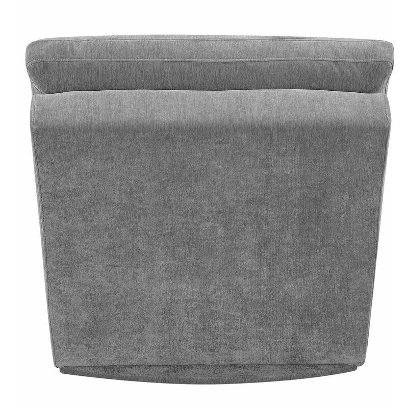 Fuhr Tufted Armless Chaise Lounge Granite Plush Microfiber Fabric