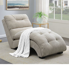 Fuhr Tufted Armless Chaise Lounge Plush Microfiber Fabric