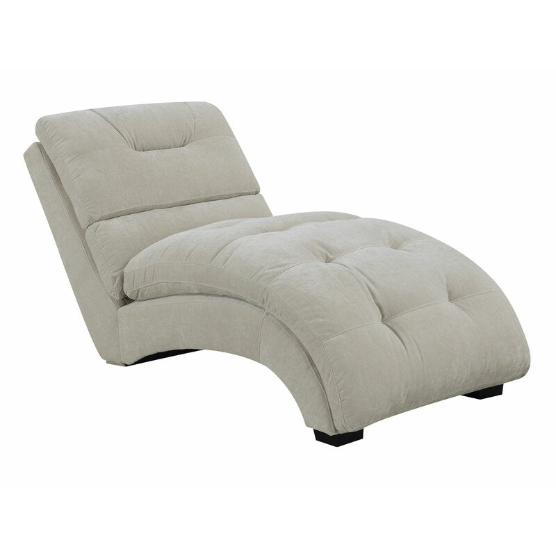 Fuhr Tufted Armless Chaise Lounge Plush Microfiber Fabric
