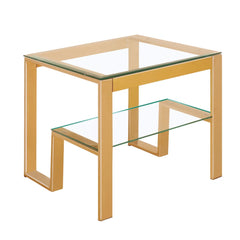22-inch Metal 1-shelf Side Table Angled Support Legs To Add A Modern Appeal Metal Framework Provides Durability