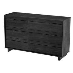 Gray Oak 54.38'' Wide 6 - Drawer Double Dresser Open Smoothly Allowing you Quick and Easy Access to your Belongings