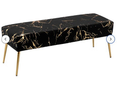 Alfred Upholstered Bench Versatile as a Bench Gleaming Metallic Finish