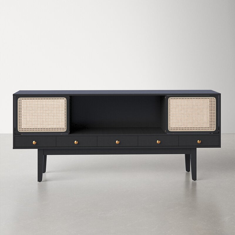 Black Natural Gabe TV Stand for TVs up to 70" Wide Scale Open Storage