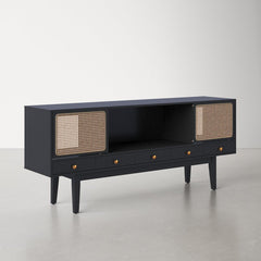 Black Natural Gabe TV Stand for TVs up to 70" Wide Scale Open Storage