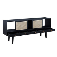 Black Natural Gabe TV Stand for TVs up to 70" Wide Scale Open Storage