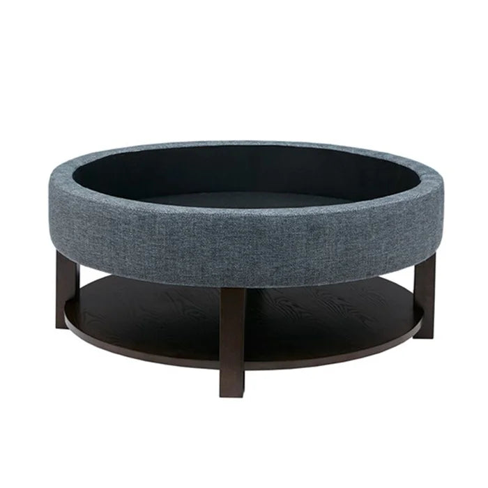 Blue Gafna 36'' Wide Tufted Round Storage Ottoman with Storage Stylish Addition