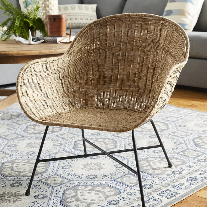 25.19'' Wide Barrel Chair Natural and Modern Aesthetics Provide Comfort