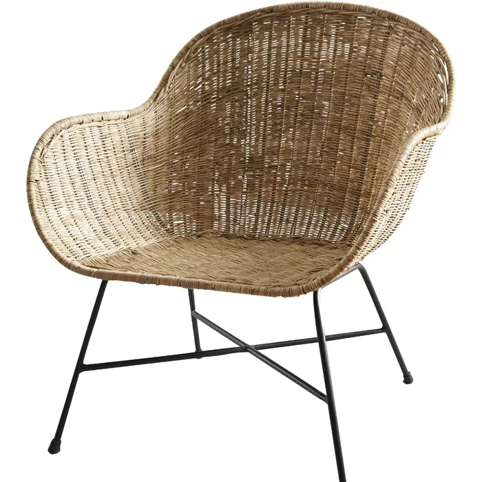 25.19'' Wide Barrel Chair Natural and Modern Aesthetics Provide Comfort