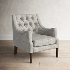 Gray Polyester 29.25'' Wide Tufted Wingback Chair Lending Some Traditional Appeal to your Space. Upholstered in Foam-Filled Polyester