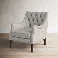 Gray Polyester 29.25'' Wide Tufted Wingback Chair Lending Some Traditional Appeal to your Space. Upholstered in Foam-Filled Polyester