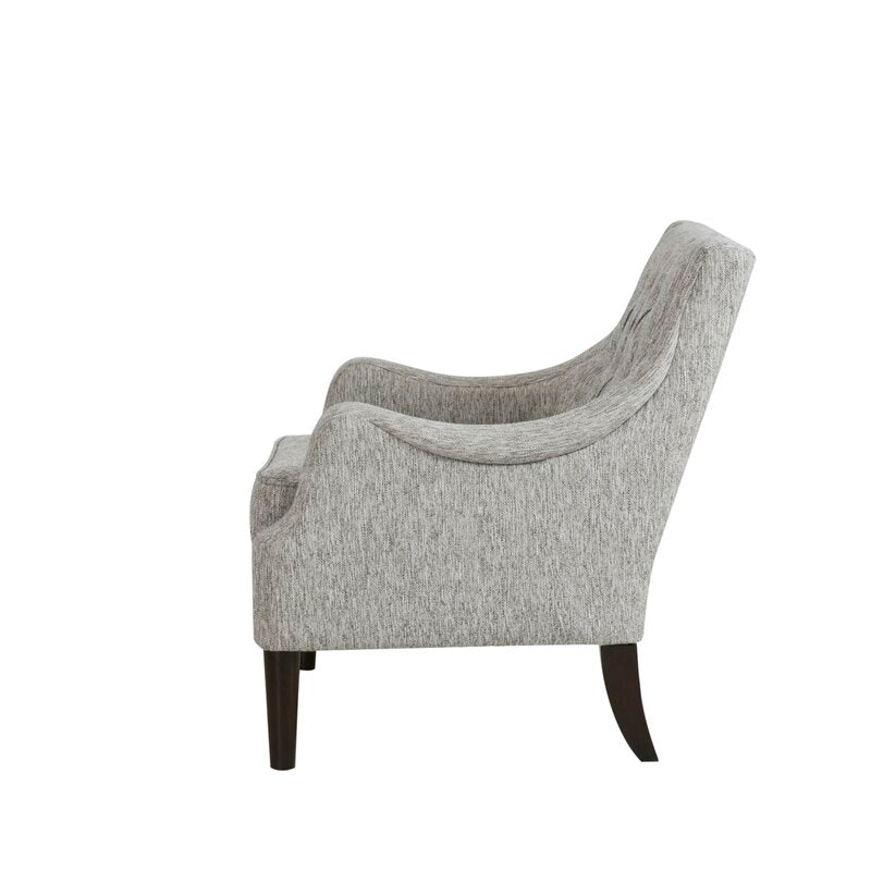 Gray Polyester 29.25'' Wide Tufted Wingback Chair Lending Some Traditional Appeal to your Space. Upholstered in Foam-Filled Polyester
