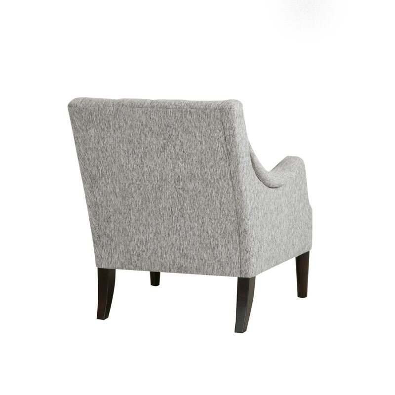 Gray Polyester 29.25'' Wide Tufted Wingback Chair Lending Some Traditional Appeal to your Space. Upholstered in Foam-Filled Polyester